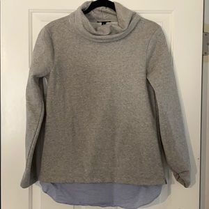 Cowl Neck Striped Bottom Sweater